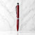 Ballpen Bazaar Stylus Metallic Glossy Designer Red Mini Ball Pen with Silver Clip, Twist Mechanism, Blue Ink, 1 Pen + 1 Extra Refill