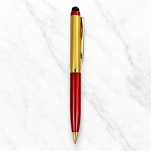 Ballpen Bazaar  Ballpen Bazaar Stylus Metallic Glossy Gold & Red Dual Colour Mini Ball Pen with Gold Clip, Twist Mechanism, Blue Ink, 1 Pen with 1 Extra Refill with Name Engraving