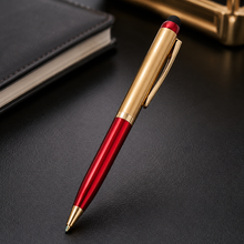 Ballpen Bazaar  Ballpen Bazaar Stylus Metallic Glossy Gold & Red Dual Colour Mini Ball Pen with Gold Clip, Twist Mechanism, Blue Ink, 1 Pen with 1 Extra Refill with Name Engraving