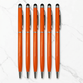 Ballpen Bazaar  Ballpen Bazaar Stylus Metallic Glossy Orange Ball Pen Set of 4 with Silver Clip | Twist Mechanism | Blue Ink | 4 Extra Refills | Premium Metal Pen for Office, Business, Students & Gifting with Name Engraving