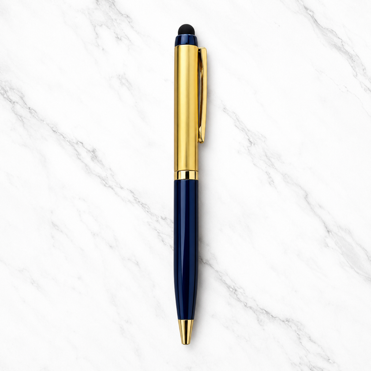 Ballpen Bazaar  Ballpen Bazaar Stylus Set of 2 Mini Metal Ball Pens – Metallic Glossy Gold & Red and Gold & Blue Dual Colour Body with Gold Clip, Twist Mechanism, Blue Ink, 2 Free Mini VT Refills with Name Engraving