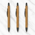 Ballpen Bazaar Stylus Wooden Colour Ball Pen with Silver Clip Click Mechanism Blue Ink | Pack of 3