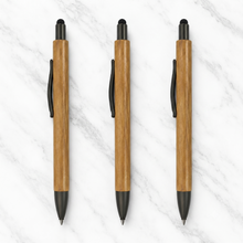 Ballpen Bazaar  Ballpen Bazaar Stylus Wooden Colour Ball Pen with Silver Clip Click Mechanism Blue Ink | Pack of 3 with Name Engraving