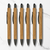 Ballpen Bazaar Stylus Wooden Colour Body Ball Pen with Gray Clip Click Mechanism | Blue Ink | 6 Pens with 6 Extra Refills