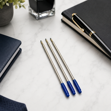 Ballpen Bazaar Cross Compatible 1 MM Blue Ink Refills Pack of 3 | Smooth Writing Metal Ball Pen Refill Replacement
