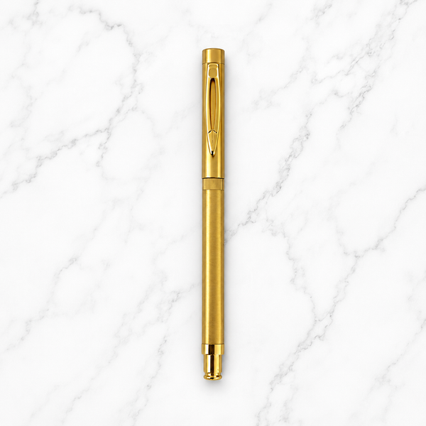 Metallic Gold Ball Pen – Blue Ink Valentine Gift | BallPenBazaar
