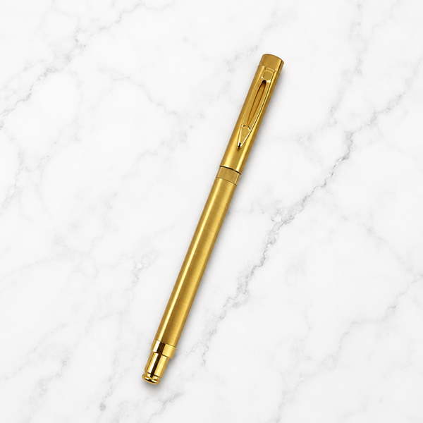 Metallic Gold Ball Pen – Blue Ink Valentine Gift | BallPenBazaar