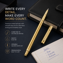 Metallic Gold Ball Pen – Blue Ink Valentine Gift | BallPenBazaar