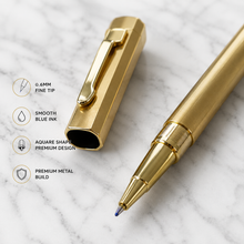 Metallic Gold Ball Pen – Blue Ink Valentine Gift | BallPenBazaar