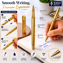 Metallic Gold Ball Pen – Blue Ink Valentine Gift | BallPenBazaar