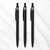 Ballpen Bazaar Matt Black Ball Pen Set of 3 | Black Body & Black Clip | Click Mechanism | Smooth Blue Ink Writing Pens