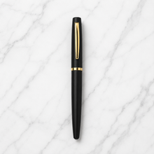 Ballpen Bazaar Matt Black Ball Pen with Gold Clip | Openable Cap Mechanism | Smooth Blue Ink Writing Pen | Premium Executive Ballpoint Pen | 1 Pc