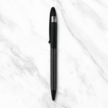 Ballpen Bazaar Matt Black Ball Pen with White Lining Design | Twist Mechanism | Smooth Blue Ink Writing Pen | Premium Executive Ballpoint Pen | 1 Pc