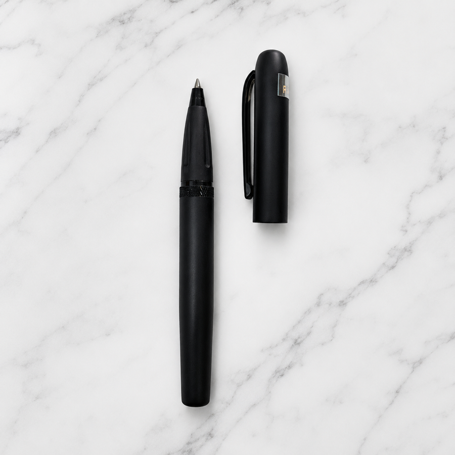 Matt Black Magnetic Cap Metal Roller Ball Pen, Black Ink, Schmidt Roller Refill, 1 Free Refill, Executive Gift Pen — Ballpen Bazaar