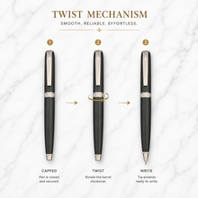 Ballpen Bazaar Matt Black Twist Ball Pen with Gunmetal Clip | Premium Blue Ink Metal Ball Pen | Smooth Writing Executive Pen | 1 Piece