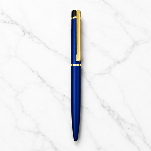 Matte Blue Gold Twist Ball Pen – Premium Valentine Gift
