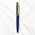 Ballpen Bazaar Matt Blue Ball Pen with Gold Clip | Twist Mechanism | Blue Ink | Premium Metal Writing Pen