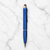 Ballpen Bazaar Matt Blue Ball Pen with Silver Clip & Rudrax Top | Twist Mechanism | Blue Ink | 1 Pc