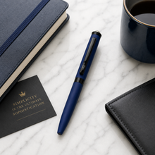 Matt Blue Ball Pen with Diamond Top | Twist Mechanism | Blue Ink