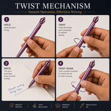 Ballpen Bazaar Matt Purple Ball Pen with Purple Clip & Crown Top | Twist Mechanism | Smooth Blue Ink Writing Pen | Premium Metal Ballpoint Pen | 1 Piece