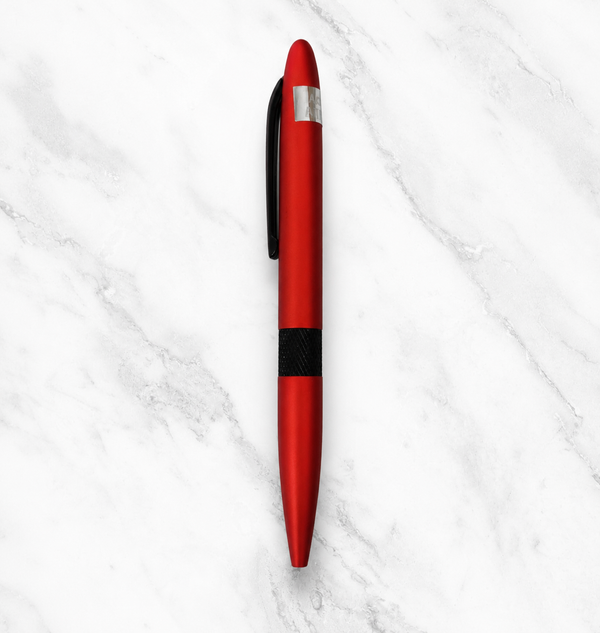 Ballpen Bazaar Matt Red Ball Pen with Black Clip | Twist Mechanism | Smooth Black Ink Writing Pen | Metal Body Pen for Office School Business Use | 1 Pc