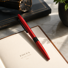 Ballpen Bazaar Matt Red Ball Pen with Black Clip | Twist Mechanism | Smooth Black Ink Writing Pen | Metal Body Pen for Office School Business Use | 1 Pc