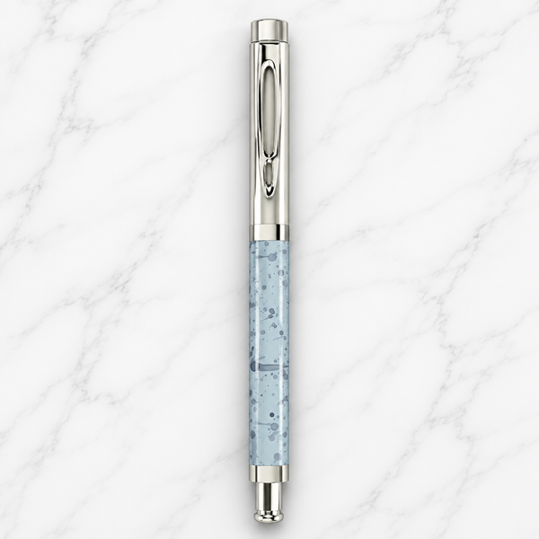 Ballpen Bazaar Metallic Blue Square Body Ball Pen with Silver Cap | Openable Mechanism | Blue Ink | Premium Metal Writing Pen