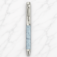 Ballpen Bazaar Metallic Blue Square Body Ball Pen with Silver Cap | Openable Mechanism | Blue Ink | Premium Metal Writing Pen