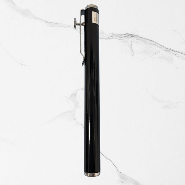 Metallic Black Pen with Silver Clip | Slider Click | Blue Ink
