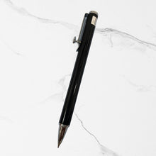 Metallic Black Pen with Silver Clip | Slider Click | Blue Ink