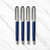 Ballpen Bazaar Metallic Glossy Blue Ball Pen Set of 4 with Silver Cap Openable Mechanism Blue Ink Smooth Writing Premium Ball Pens