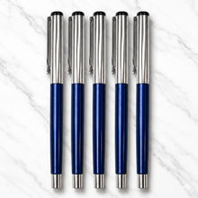 Ballpen Bazaar Metallic Glossy Blue Ball Pen with Silver Cap Openable Mechanism Blue Ink | Premium Metal Ball Pen Set of 6