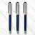 Ballpen Bazaar Metallic Glossy Blue Ball Pen with Silver Cap | Openable Mechanism | Smooth Blue Ink Pen | Premium Writing Pen Set of 3