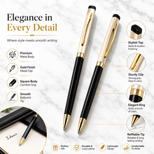 Ballpen Bazaar Metallic Glossy Cream & Black Dual Colour Square Body Ball Pen with Gold Clip | Premium Twist Mechanism | Smooth Black Ink Pen | Executive Writing Pen | 1 Pc