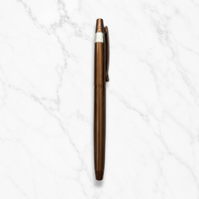 Ballpen Bazaar Metallic Glossy Dark Brown Ball Pen with Brown Magnetic Cap | Openable Mechanism | Smooth Blue Ink Writing | Premium Metal Pen | 1 Pc