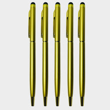 Ballpen Bazaar Metallic Glossy Gold Body Ball Pen Set of 5 – Premium Gold Clip | Twist Mechanism | Smooth Blue Ink