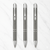 Ballpen Bazaar Metallic Glossy Gray Ball Pen with Silver Clip Click Mechanism Blue Ink – Set of 3