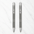 Ballpen Bazaar Metallic Glossy Gray Ball Pen with Silver Clip Click Mechanism Blue Ink | Smooth Writing Office & Gift Pen | Pack of 2