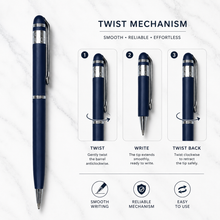 Ballpen Bazaar Metallic Glossy Gunmetal Ball Pen with Silver Clip | Twist Mechanism | Smooth Blue Ink Writing Pen | Premium Executive Ballpoint Pen