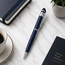 Ballpen Bazaar Metallic Glossy Gunmetal Ball Pen with Silver Clip | Twist Mechanism | Smooth Blue Ink Writing Pen | Premium Executive Ballpoint Pen