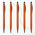 Ballpen Bazaar Metallic Glossy Orange Ball Pen with Silver Clip | Twist Mechanism | Smooth Blue Ink | Premium Metal Ballpoint Pens | Pack of 5