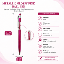 Metallic Pink Diamond Ball Pen | Valentine Gift Pen
