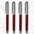 Ballpen Bazaar Metallic Glossy Red Ball Pen Set of 4 | Silver Cap Openable Mechanism | Smooth Blue Ink Writing Pens | Premium Metal Ball Pens for Office School Business Gift
