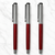 Ballpen Bazaar Metallic Glossy Red Ball Pen with Silver Cap Openable Mechanism Blue Ink – Set of 3