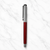 Ballpen Bazaar Metallic Glossy Red Ball Pen with Silver Cap | Openable Mechanism | Black Ink | Premium Metal Writing Pen