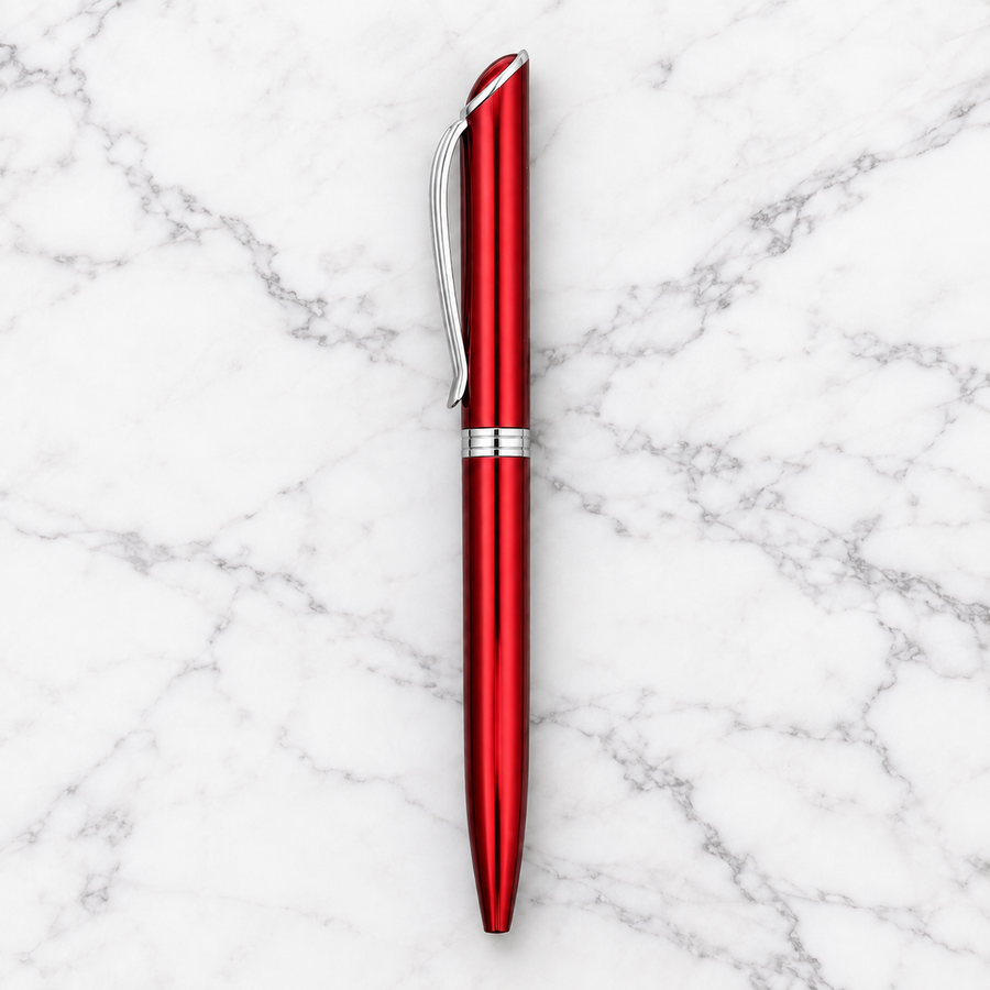 Set of 3 Metallic Glossy Twist Metal Ball Pens – Blue, Red & Black, Blue Ink, 3 Free Refills, Executive Gift Pen Se — Ballpen Bazaar