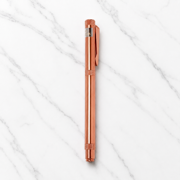 Metallic Glossy Rose Gold Ball Pen – Openable Cap | Blue Ink