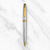 Ballpen Bazaar Metallic Glossy Silver Ball Pen with Gold Clip | Twist Mechanism | Smooth Black Ink | Premium Metal Writing Pen | 1 Piece