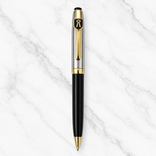 Ballpen Bazaar Metallic Glossy Silver & Black Dual Colour Ball Pen with Gold Advocate Logo Clip | Twist Mechanism | Smooth Blue Ink Writing Pen | Premium Metal Executive Pen | 1 Pc