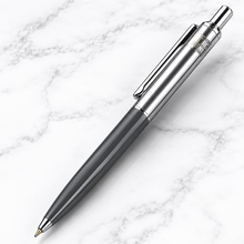 Ballpen Bazaar Metallic Glossy Silver & Gray Dual Colour Ball Pen with Silver Clip | Click Mechanism | Smooth Blue Ink | Premium Metal Writing Pen